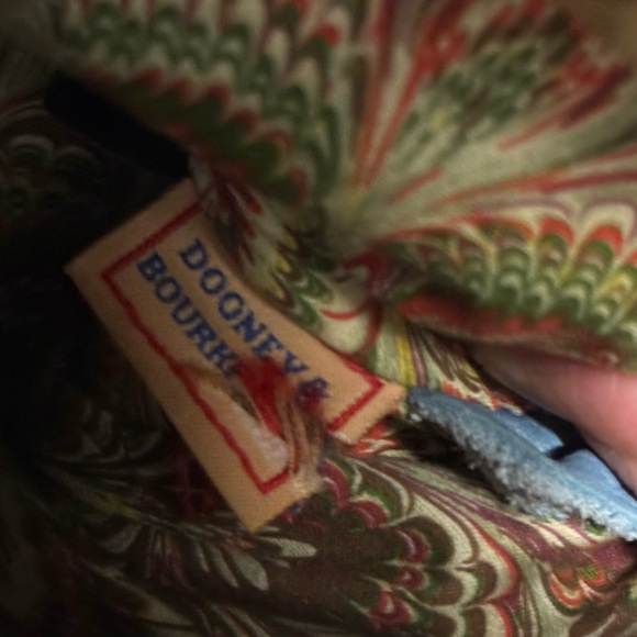 Dooney & Bourke Pebble Grain Leather Blue Zip Top Dome Satchel - Picture 11 of 12